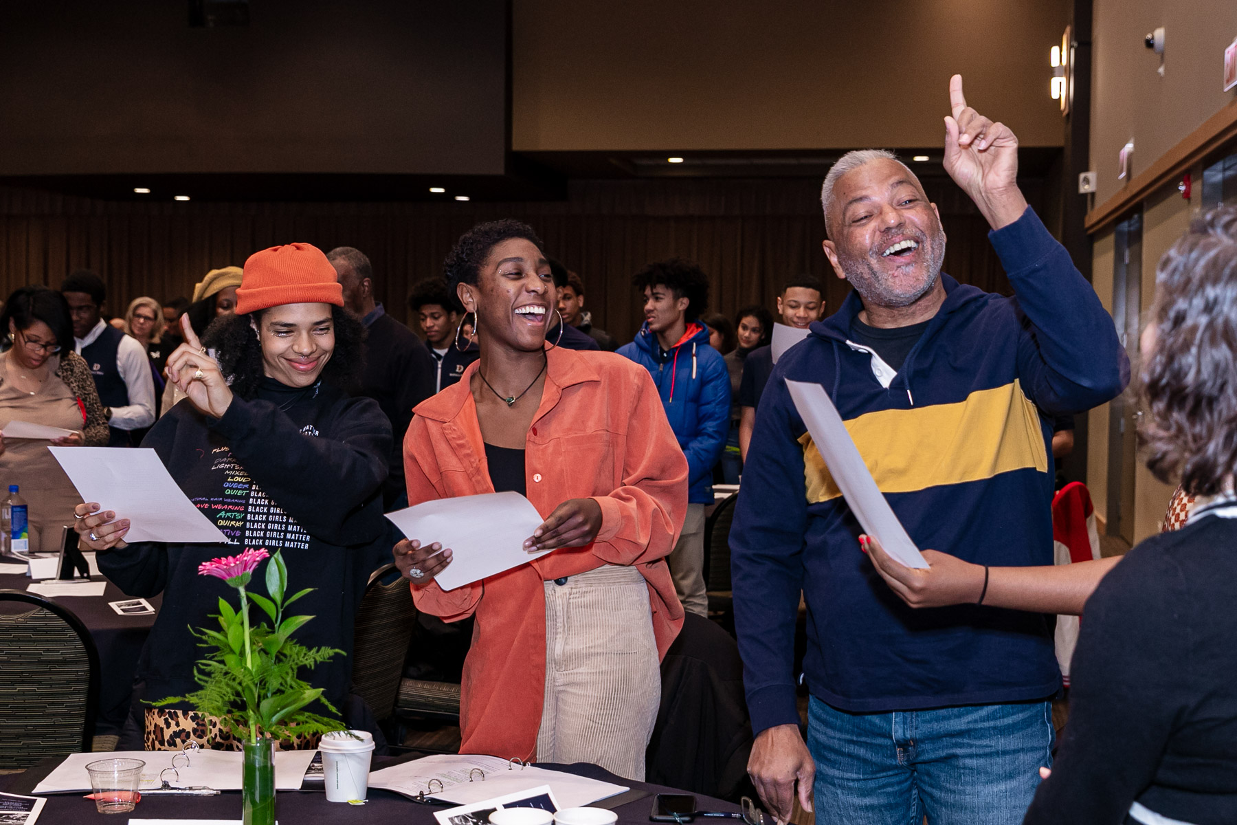 Guests join in singing, "Lift Ev’ry Voice and Sing." (DePaul University/Randall Spriggs)